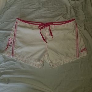 Billabong white and pink board shorts